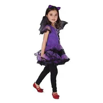 DNQCOS Girls Bat Halloween Costume Set for Kids (4-6X)