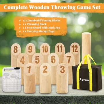 Aivalas Wooden Tossing Game Set for All Ages - Perfect Family Fun!