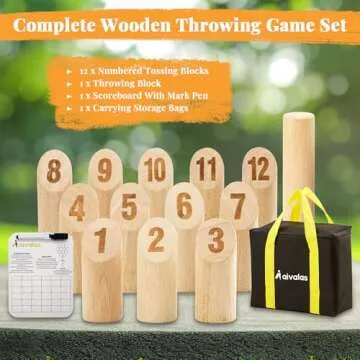 Aivalas Wooden Tossing Game Set for All Ages - Perfect Family Fun!