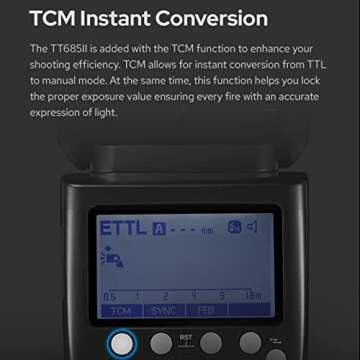 GODOX TT685II-C Flash for Canon Speedlight Camera Flash E-TTL Speedlite High-Speed Sync, 2.4G Wireless X System Compatible for Canon Flash 5D Mark IV 6D Mark II 7D 90D 250D R5 850D (Upgraded TT685C)