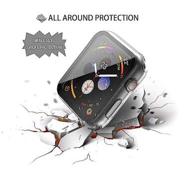 Misxi 2 Pack Hard PC Case with Tempered Glass Screen Protector Compatible with Apple Watch SE 2 (2024) SE Series 6 Series 5 Series 4 40mm, Clear