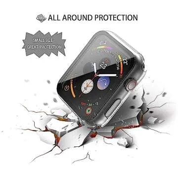 Misxi 2 Pack Hard PC Case with Tempered Glass Screen Protector Compatible with Apple Watch SE 2 (2024) SE Series 6 Series 5 Series 4 40mm, Clear