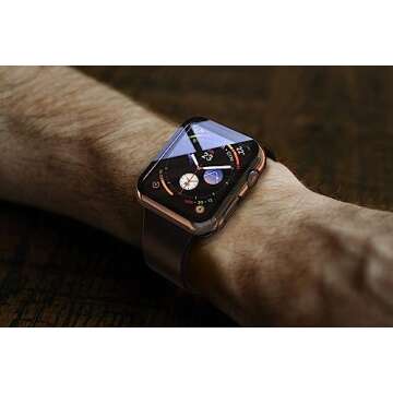 Misxi 2 Pack Hard PC Case with Tempered Glass Screen Protector Compatible with Apple Watch SE 2 (2024) SE Series 6 Series 5 Series 4 40mm, Clear