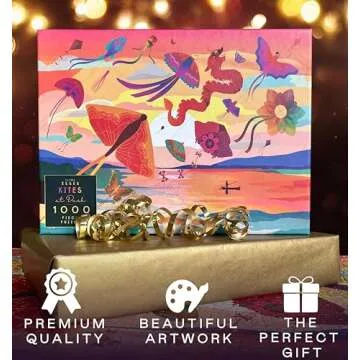 Elena Essex Puzzles for Adults 1000 Pieces - Kites at Dusk | Jigsaw Puzzles | 1000 Piece Puzzle | Colourful Sunset Landscape Puzzle | Puzzles Size 20x28 inches