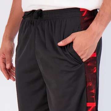 Real Essentials Mens Mesh Shorts Active Wear Athletic Short Men Basketball Pockets Workout Gym Soccer Running Summer Fitness Quick Dry Casual Clothes Sport Training Hiking, Set 8, S, Pack of 5