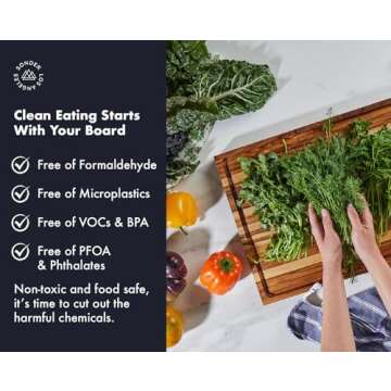 Sonder Los Angeles, Large Teak Wood Cutting Board for Kitchen with Juice Groove, Reversible Charcuterie Butcher Block 18x14x1.25 in (Gift Box Included)
