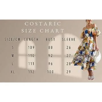 Costaric Boho Flowy Dress with Lantern Sleeves for Women