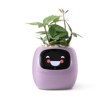 PLANTSIO Smart pet Planter Robot Guidance on Plant Care with Emojis, Adorable Plant Companion with R...
