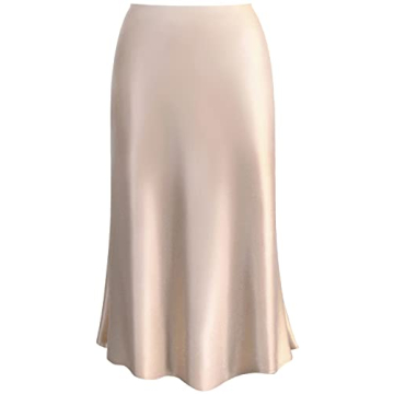 Stylish Raincol Women's Midi Skirt in Silky Satin Design