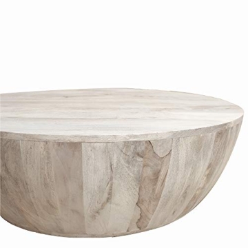 Stylish Round Mango Wood Coffee Table for All Spaces