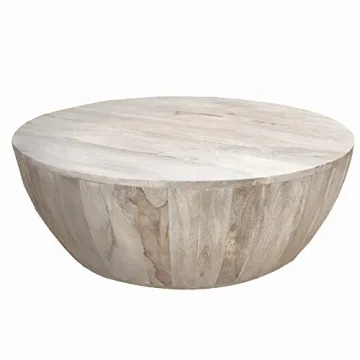 Stylish Round Mango Wood Coffee Table for All Spaces