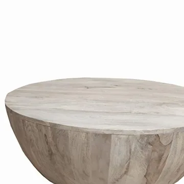 Stylish Round Mango Wood Coffee Table for All Spaces