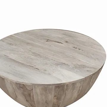 Stylish Round Mango Wood Coffee Table for All Spaces