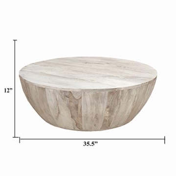 Stylish Round Mango Wood Coffee Table for All Spaces
