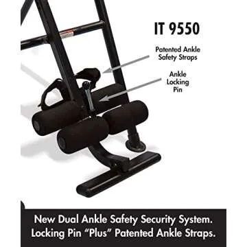 Body Vision IT9550 Deluxe Inversion Table with Adjustable Head Pillow & Lumbar Support Pad, Gray - Heavy Duty up to 250 lbs