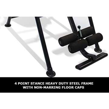 Body Vision IT9550 Deluxe Inversion Table with Adjustable Head Pillow & Lumbar Support Pad, Gray - Heavy Duty up to 250 lbs