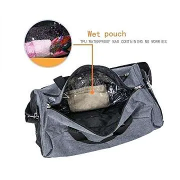 Versatile Sports Gym Bag with Wet Pocket & Shoe Compartment