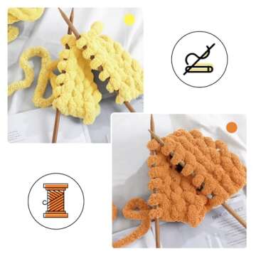 MABOZOO Chunky Yarn for Crocheting 8 Pack, Fluffy Jumbo Chenille Yarn,Soft Plush Yarn Bulky,Giant Thick Fuzzy Yarn for Hand Knitting or Arm Knitting