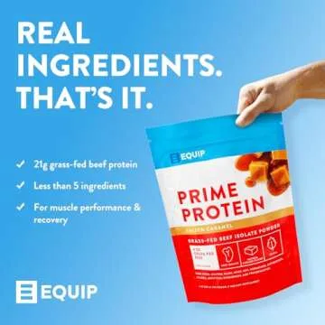 Equip Foods Prime Protein Powder - Grass Fed, 30 Servings, Salted Caramel
