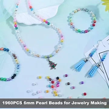 Anezus 1960PCS Pearl Beads Set - 28 Colors for Crafts