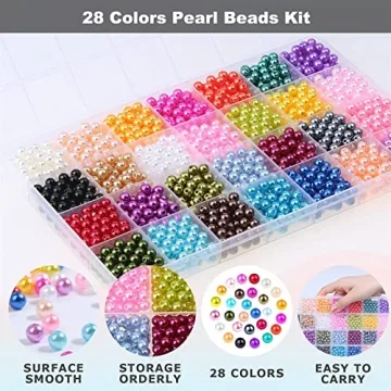 Anezus 1960PCS Pearl Beads Set - 28 Colors for Crafts