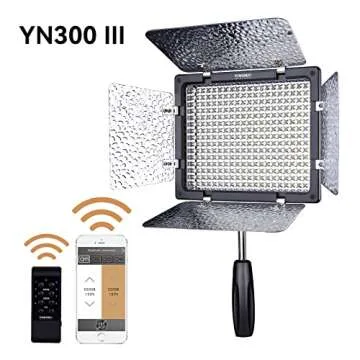 YONGNUO YN300 III YN-300 III LED Video Light Panel Adjustable Color Temperature Bi Color 3200K-5600K Black