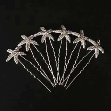 BERYUAN Starfish Hair Pins Set for Weddings and Proms