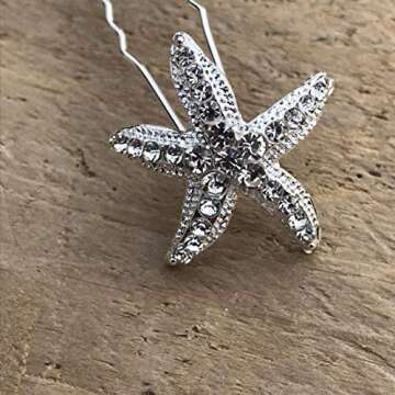 BERYUAN trendy Hairpin Starfish Hair Jewelry Star Rhinestone bobby pin Bridal Hair Pin barrette hair clip Crystal Headpiece Wedding Women Hair Accessory Prom Hair Dress 6pcs