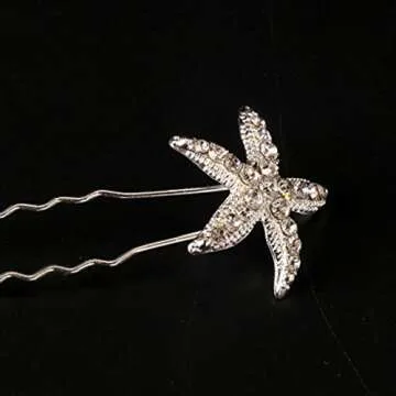 BERYUAN Starfish Hair Pins Set for Weddings and Proms