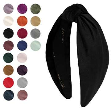 YETASI Velvet Black Headbands Women, Headbands Girls Headbands Trendy, Womens Headbands are Knotted ...