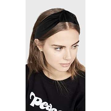 YETASI Velvet Black Headbands Women, Headbands Girls Headbands Trendy, Womens Headbands are Knotted Headbands for Women's Hair, Cute Headbands for Women, Top Knot Fashion Designer Headband