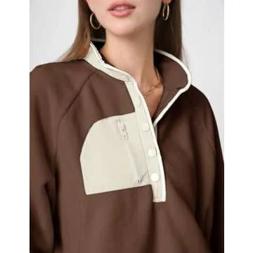 Stylish Yimoon Women's Fleece Sweatshirt with Pockets