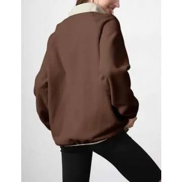 Stylish Yimoon Women's Fleece Sweatshirt with Pockets