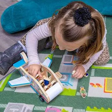 WondAir Wooden Passenger Jet Playset for Kids