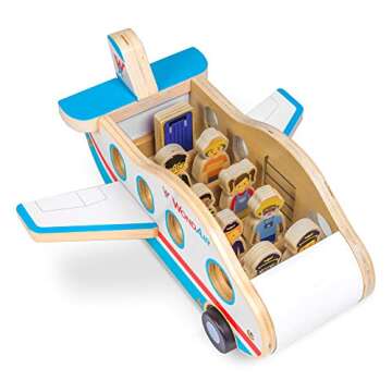 WondAir Wooden Passenger Jet Playset for Kids