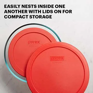 Pyrex Simply Store 2-Pack (4 & 7 Cup) Large Glass Food Storage Containers Set, Snug Fit Non-Toxic Plastic BPA-Free Lids, Freezer Dishwasher Microwave Safe