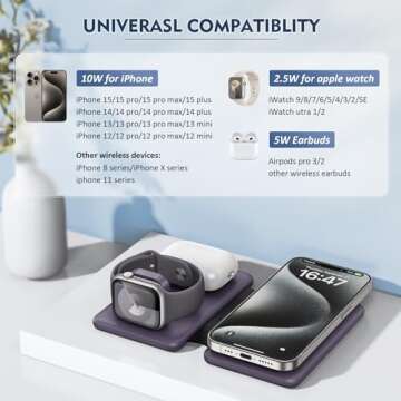 3-in-1 Foldable Charger Station for iPhone, Apple Watch & AirPods