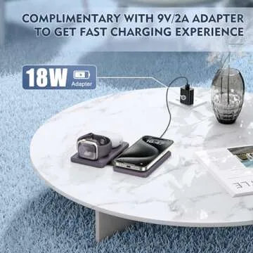 Wireless Charger iPhone - Foldable 3-in-1 Charging Station