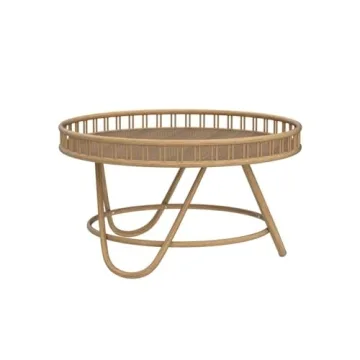 FINECASA Rattan Coffee Table Boho Chic Living Room