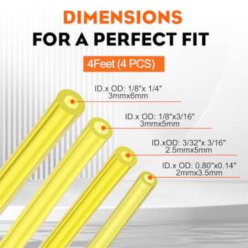 Hipa 4 Size Gas Fuel Line Hose Tubing for Small Engines