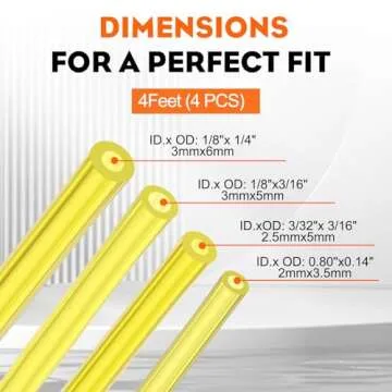 Hipa 4 Size Gas Fuel Line Hose Tubing for Small Engines