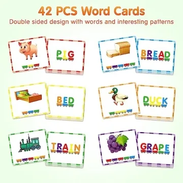 Vanmor Wooden Alphabet Train Set - Learning Toy for Kids