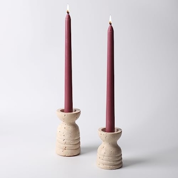 WORHE Premium Marble Candle Holders Set - Elegant Decor