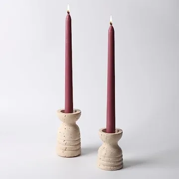WORHE Premium Marble Candle Holders Set - Elegant Decor