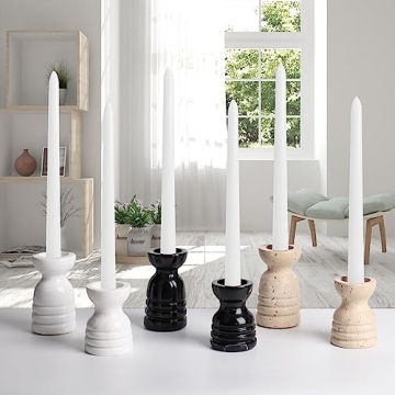 WORHE Premium Marble Candle Holders Set - Elegant Decor