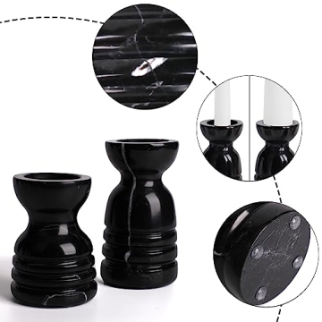 WORHE Premium Marble Candle Holders Set - Elegant Decor