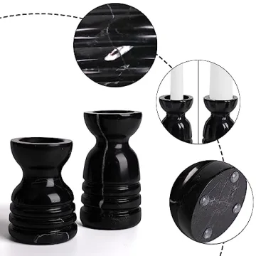 WORHE Premium Marble Candle Holders Set - Elegant Decor