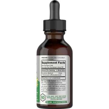 Horbäach Dandelion Root Extract | 2 fl oz | Super Concentrated | Alcohol Free Liquid Tincture | Vegetarian, Non-GMO, Gluten Free