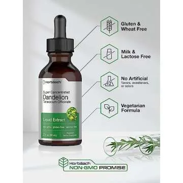 Horbäach Dandelion Root Extract | 2 fl oz | Super Concentrated | Alcohol Free Liquid Tincture | Vegetarian, Non-GMO, Gluten Free