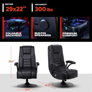 X Rocker Mammoth Bluetooth Gaming Chair with Foldable Design